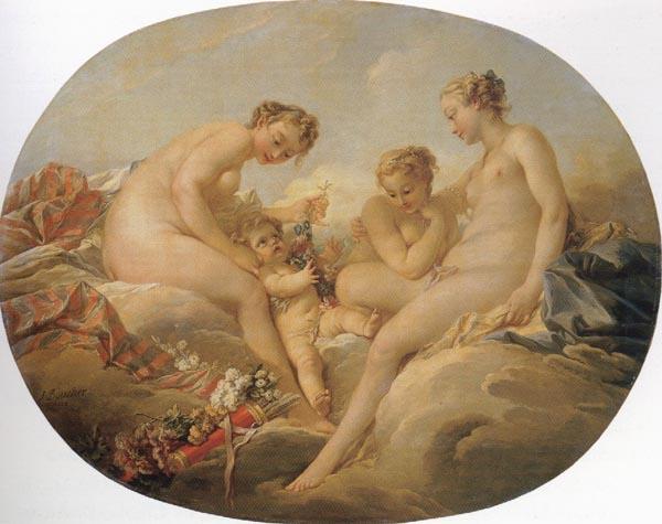 Francois Boucher Cupid and the Graces France oil painting art
